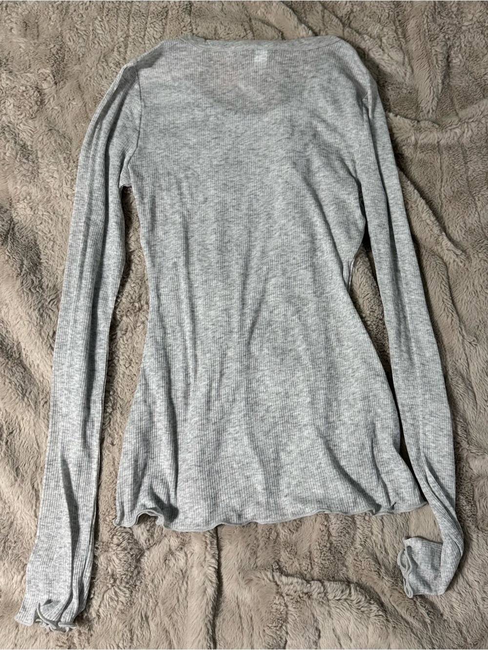 SKIMS SHEER COTTON Long Sleeve Wide Crew - Picture 6 of 11